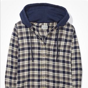 AE oversized hooded flannel shirt